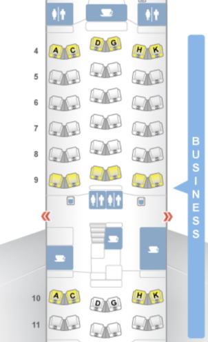 ルフトハンザ航空 ビジネスクラス B747-8 シートマップ