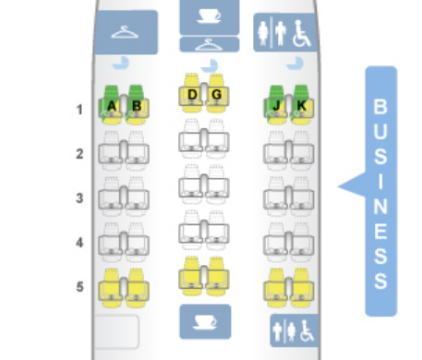 チャイナエアライン ビジネスクラス A330 シートマップ