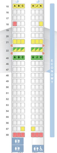 JAL国際線 B737 エコノミークラス シートマップ