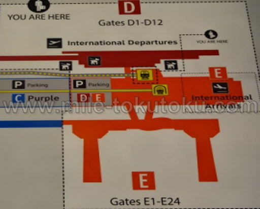 ヒューストン空港 乗り継ぎ ターミナルEとDは連結