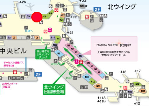 成田空港 大韓航空ラウンジ マップ・地図